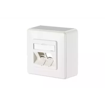METZ CONNECT 1309150002-E Placa de cubierta de pared, 2 módulos, blanco puro RAL 9010