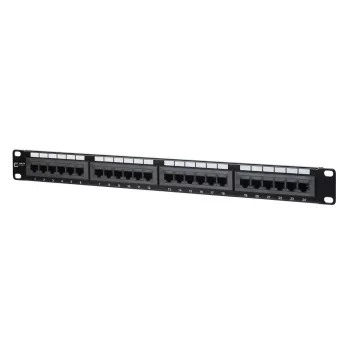 Panel de parcheo MetzConnect 130A08-AP29-E 24 puertos RJ-45 Cat5e 1U negro