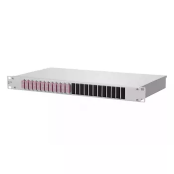 Panel OpDAT 1U para rack BTR METZ CONNECT con conectores SC, aluminio/acero, 482,6×44,5×242,5 mm, gris