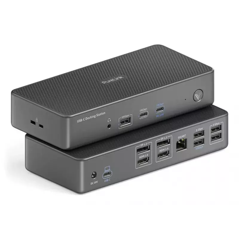 Dock para portátil PureLink VL-D210DL USB 3.2 Gen 2 Type-C gris 96W