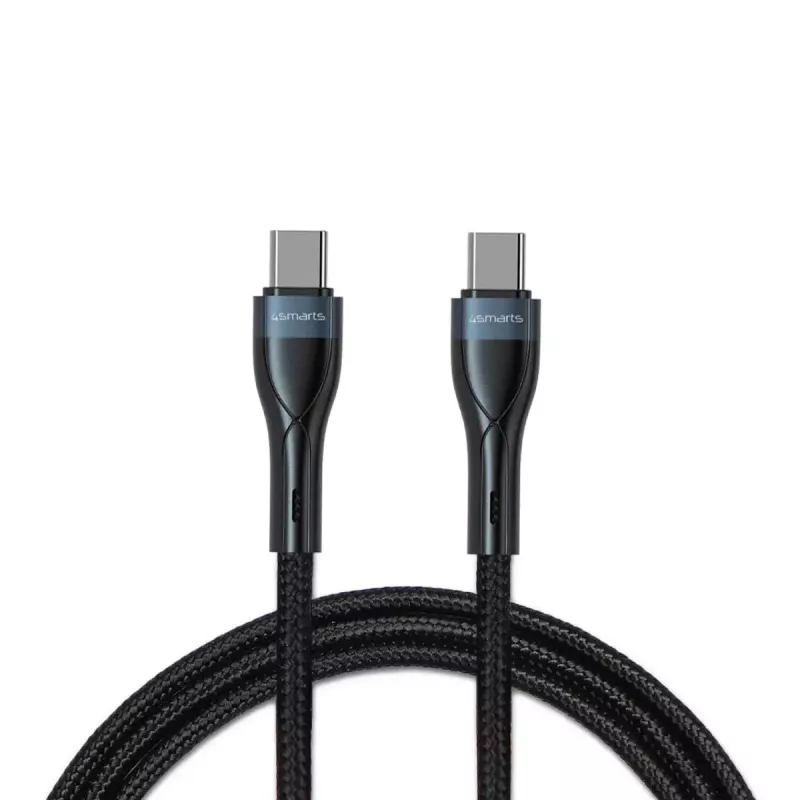 Cable USB-C a USB-C 1 m, 4smarts 540429, negro, 0,48 Gbit/s