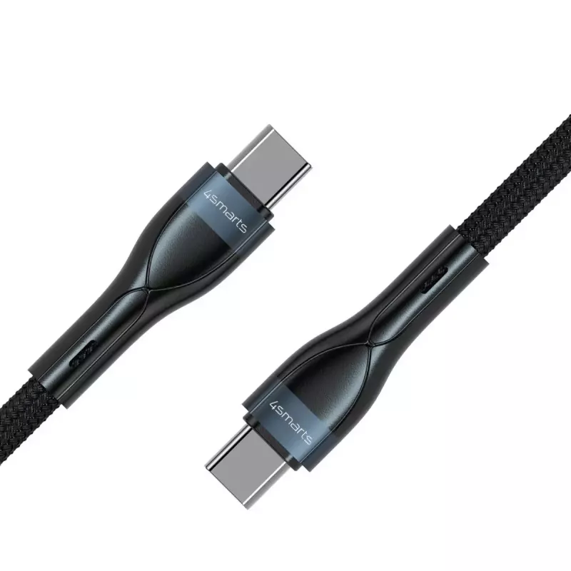 Cable USB-C a USB-C 1 m, 4smarts 540429, negro, 0,48 Gbit/s