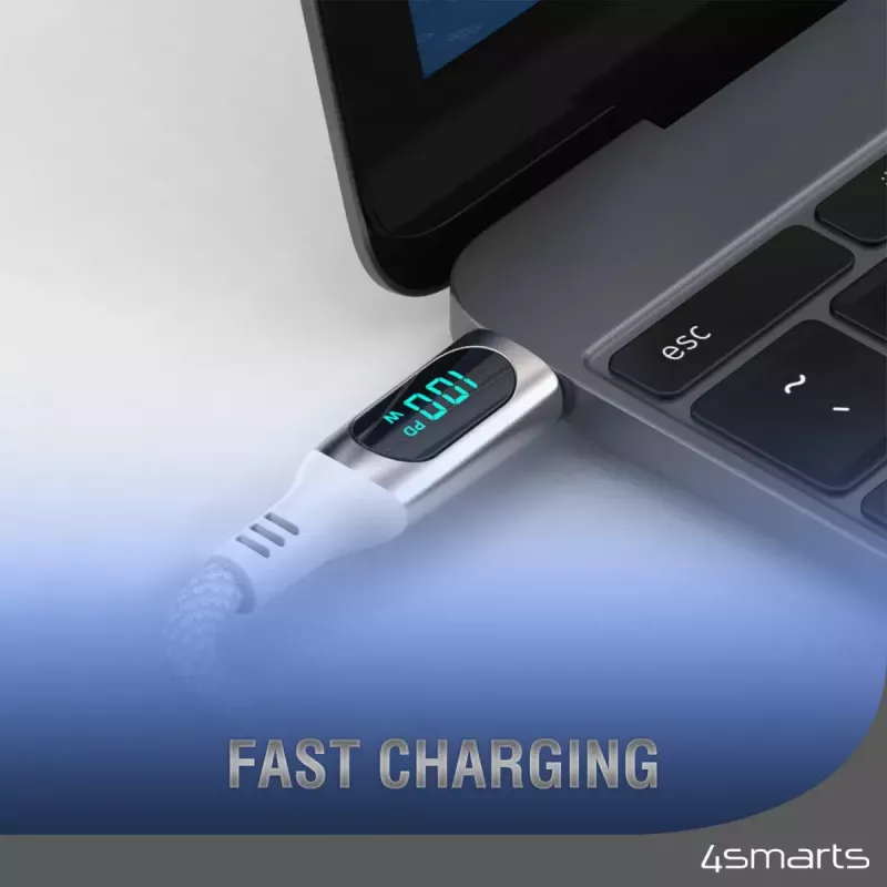 Cable USB 4smarts 540954 3 m USB-C blanco USB 2.0 0,48 Gbit/s