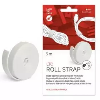 Label-the-cable LTC 1220 Roll Strap cinta de velcro, 3 m, blanca
