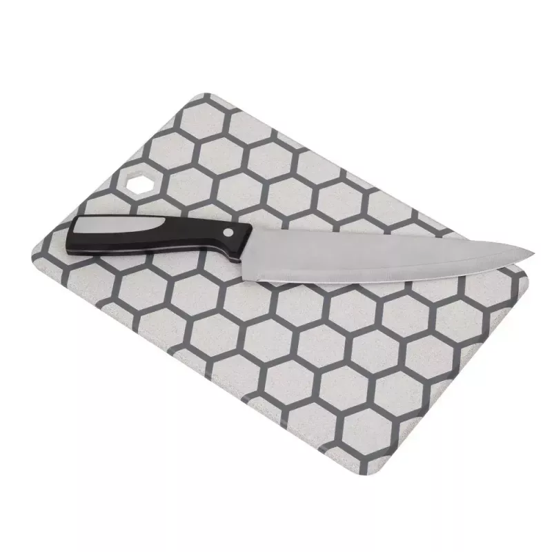 Resto Kitchenware 95402 Tabla de cortar rectangular de plástico gris blanco