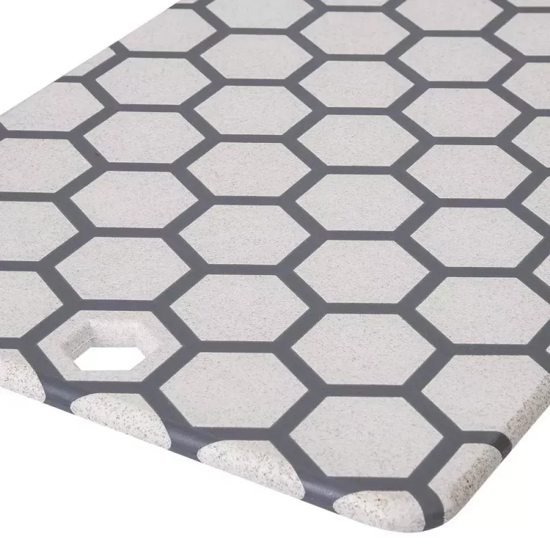 Resto Kitchenware 95402 Tabla de cortar rectangular de plástico gris blanco