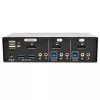 Conmutador KVM DisplayPort de 2 puertos con audio y hub USB 3.0 EATON B004-DPUA2-K — DisplayPort, teclado/ratón USB, 2560×1600, cable de 1,2 m