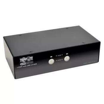Conmutador KVM DisplayPort de 2 puertos con audio y hub USB 3.0 EATON B004-DPUA2-K — DisplayPort, teclado/ratón USB, 2560×1600, cable de 1,2 m