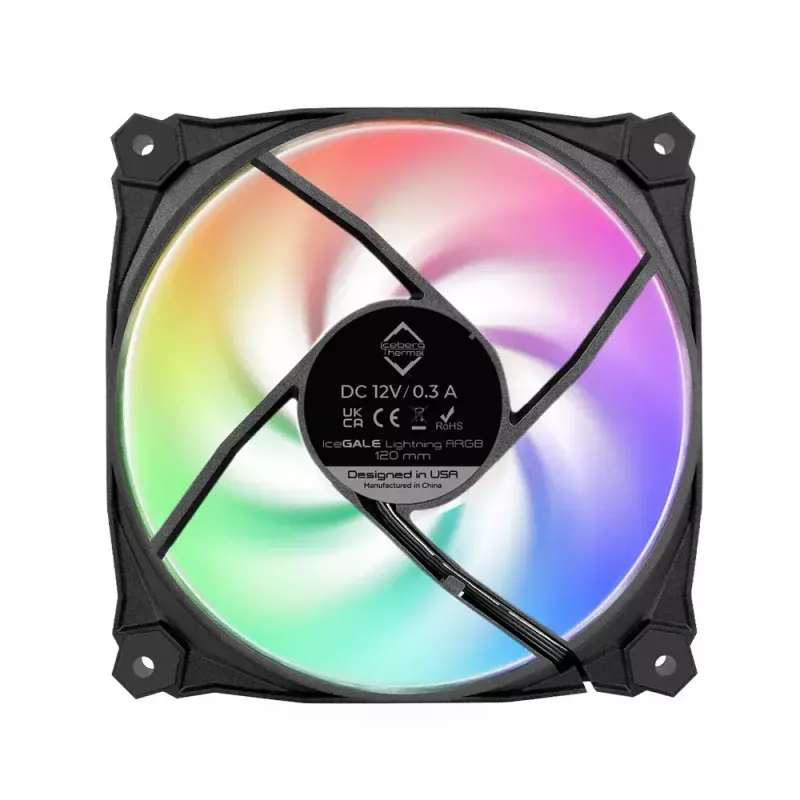 Ventilador Iceberg Thermal IceGALE Lightning ARGB 12 cm negro 3 uds.