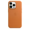 Funda de cuero con MagSafe para iPhone 13 Pro de Apple – marrón/dorado, para 6,1 pulgadas