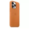 Funda de cuero con MagSafe para iPhone 13 Pro de Apple – marrón/dorado, para 6,1 pulgadas