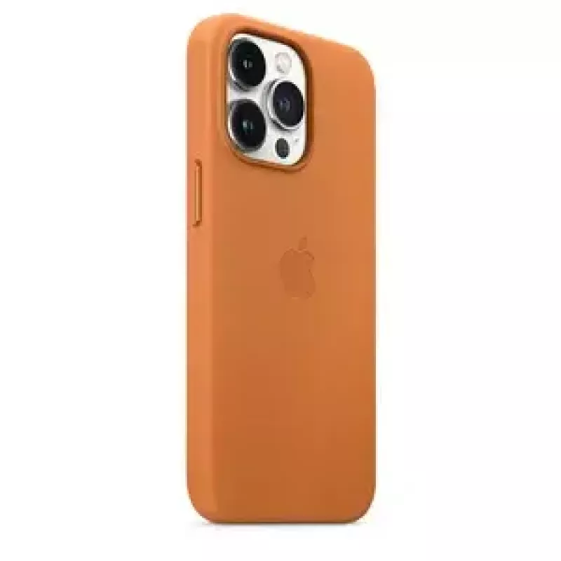 Funda de cuero con MagSafe para iPhone 13 Pro de Apple – marrón/dorado, para 6,1 pulgadas