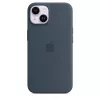 Funda de silicona Apple iPhone 14 MagSafe Storm Blue