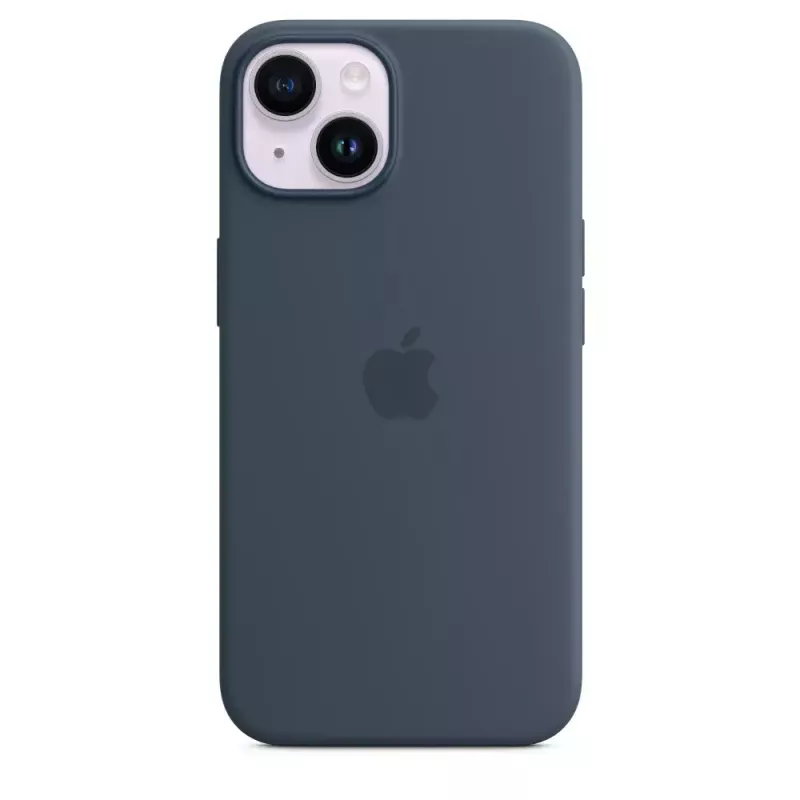 Funda de silicona Apple iPhone 14 MagSafe Storm Blue