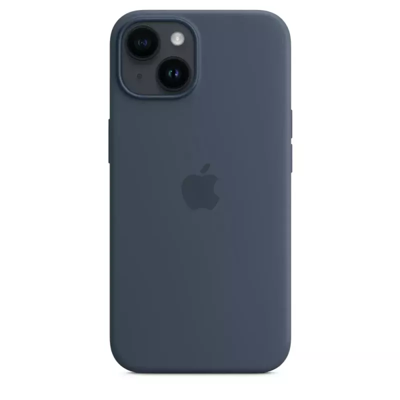 Funda de silicona Apple iPhone 14 MagSafe Storm Blue