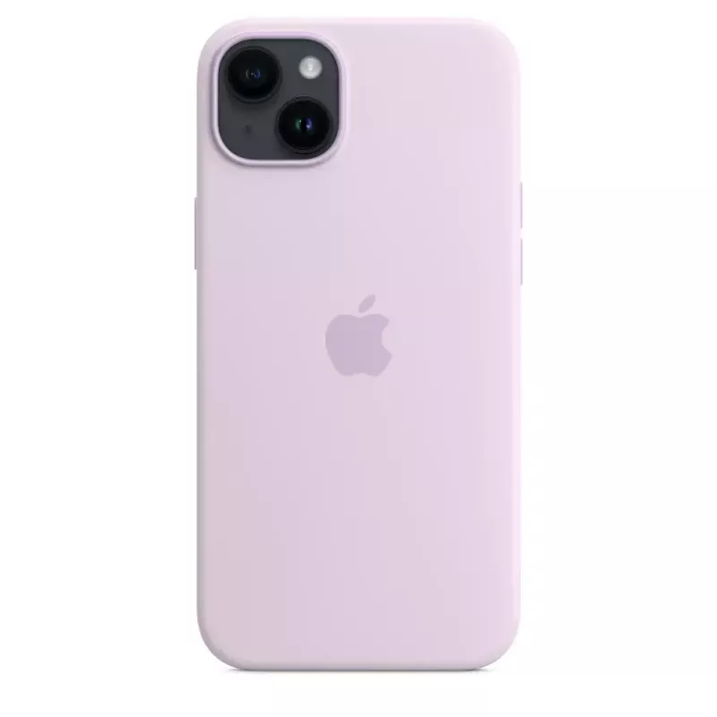 Funda de silicona Apple iPhone 14 Plus MagSafe lila
