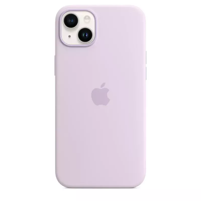 Funda de silicona Apple iPhone 14 Plus MagSafe lila