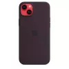 Funda de silicona Apple iPhone 14 Plus borgoña MagSafe