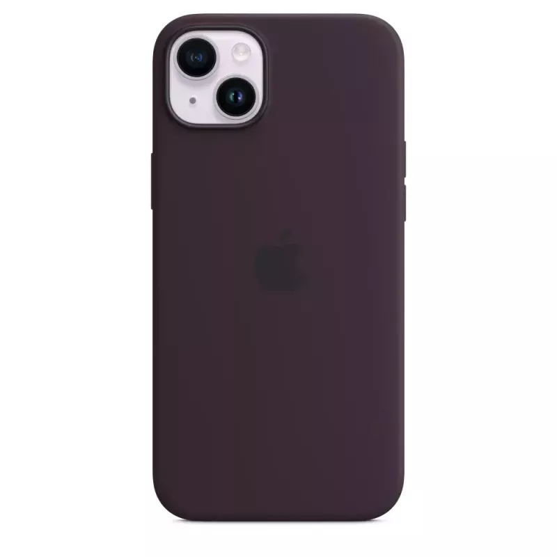 Funda de silicona Apple iPhone 14 Plus borgoña MagSafe