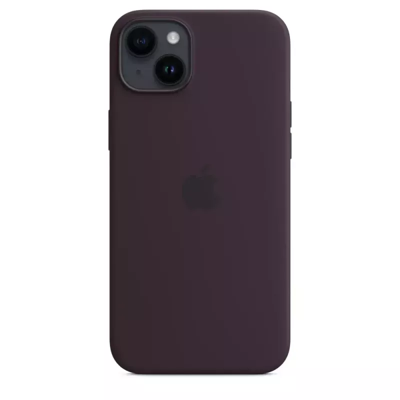 Funda de silicona Apple iPhone 14 Plus borgoña MagSafe