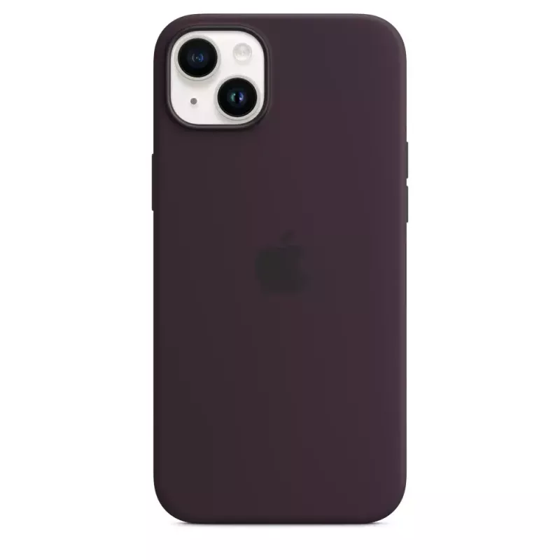 Funda de silicona Apple iPhone 14 Plus borgoña MagSafe