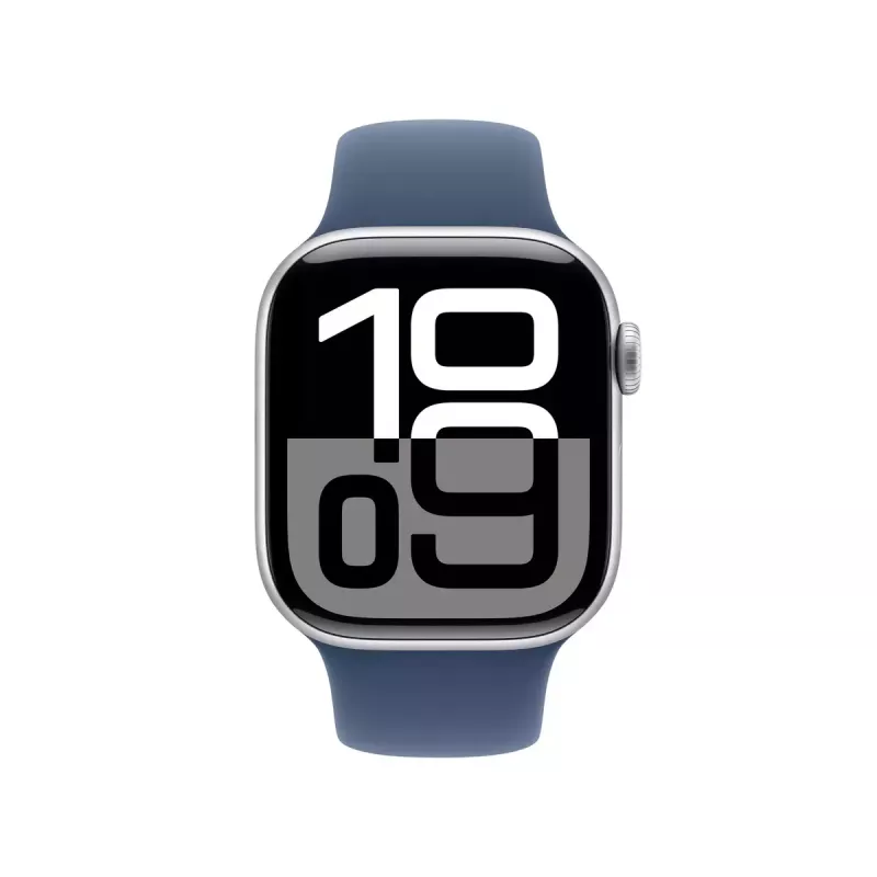 Smartwatch Apple Watch Series 10 GPS 42 mm Caja de aluminio plateado Correa deportiva Jeans Azul M/L