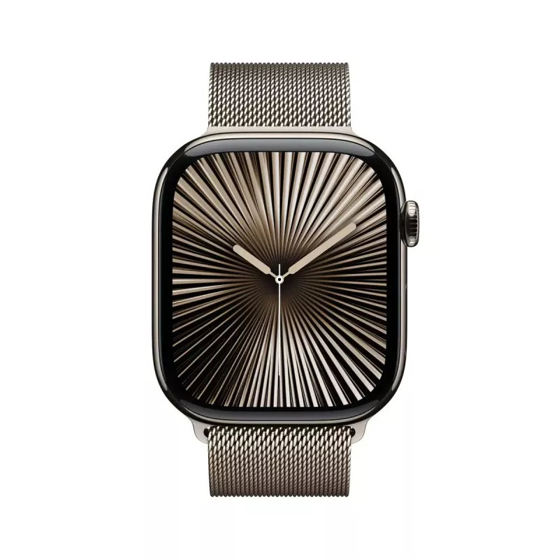 Smartwatch Apple Watch Series 10 GPS + Cellular 46mm Caja de titanio natural con Milanese Loop natural – S/M