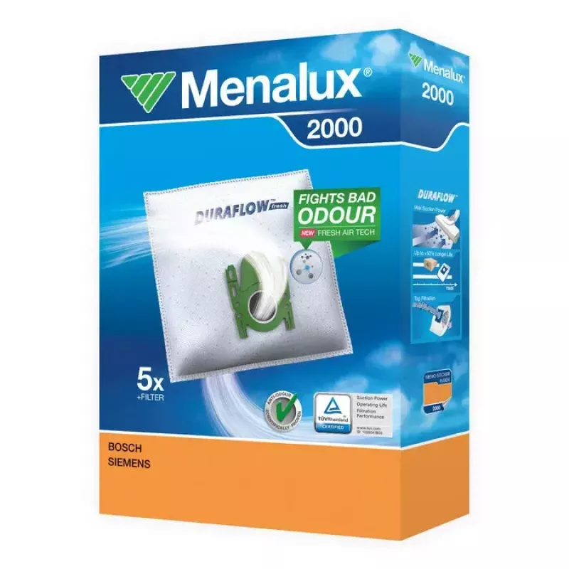 Bolsa para aspirador de cilindro Menalux 2000, tejido blanco desechable, compatible con aspiradores de cilindro