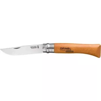 Navaja Opinel N.º 10 hoja de acero al carbono, mango de madera