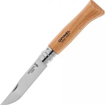 Navaja Opinel N.º 08 — hoja de acero inoxidable Opinel, mango de madera plegable