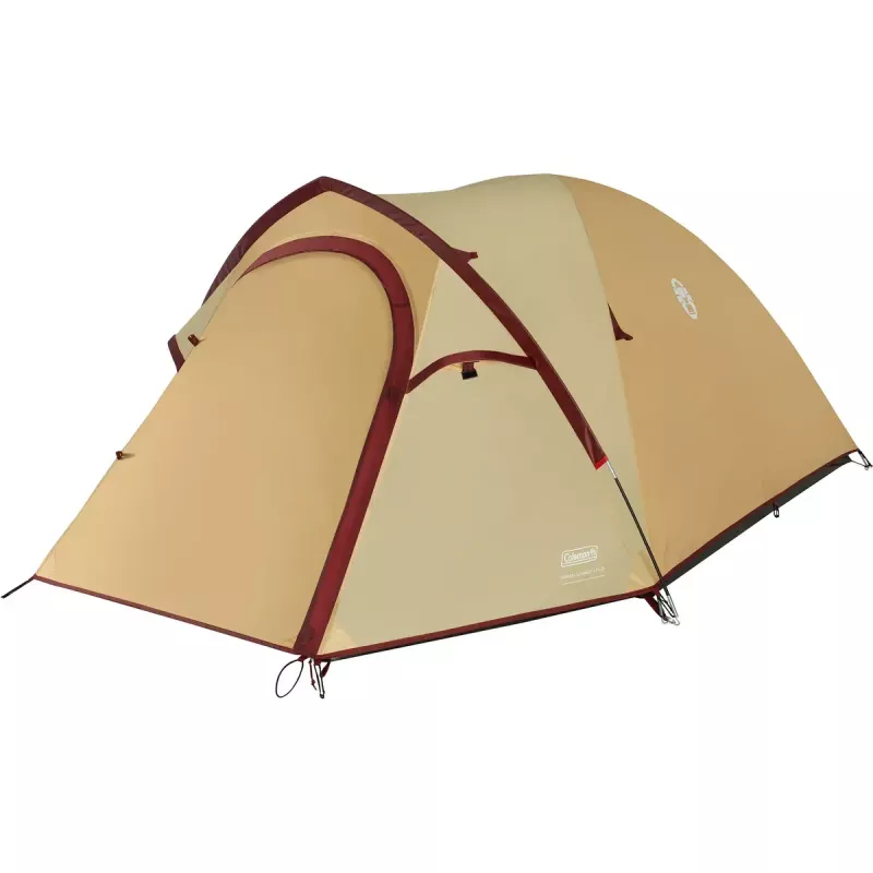 Tienda de campaña COLEMAN Darwin 3 Plus Summer – para 3 personas, modelo de verano, beige/rojo oscuro