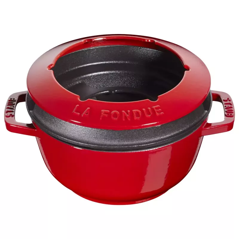 Juego de fondue Staub 18 cm Cherry, redondo 0,25 L, 187×100 mm, 4,6 kg