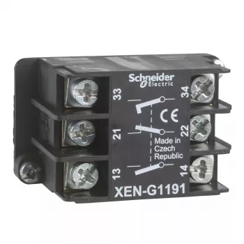 Contacto auxiliar Schneider Electric XENG1191, negro, módulo de contacto auxiliar