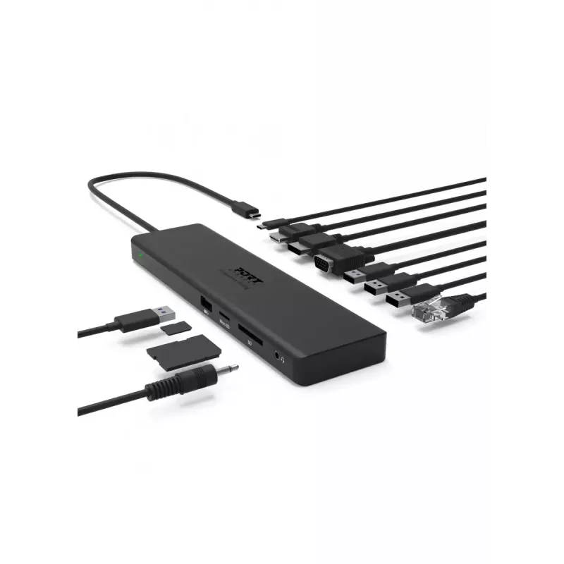 Estación de acoplamiento para portátil Port Replicator Port Designs 901906-W USB 3.2 Gen 2 Type-C negro