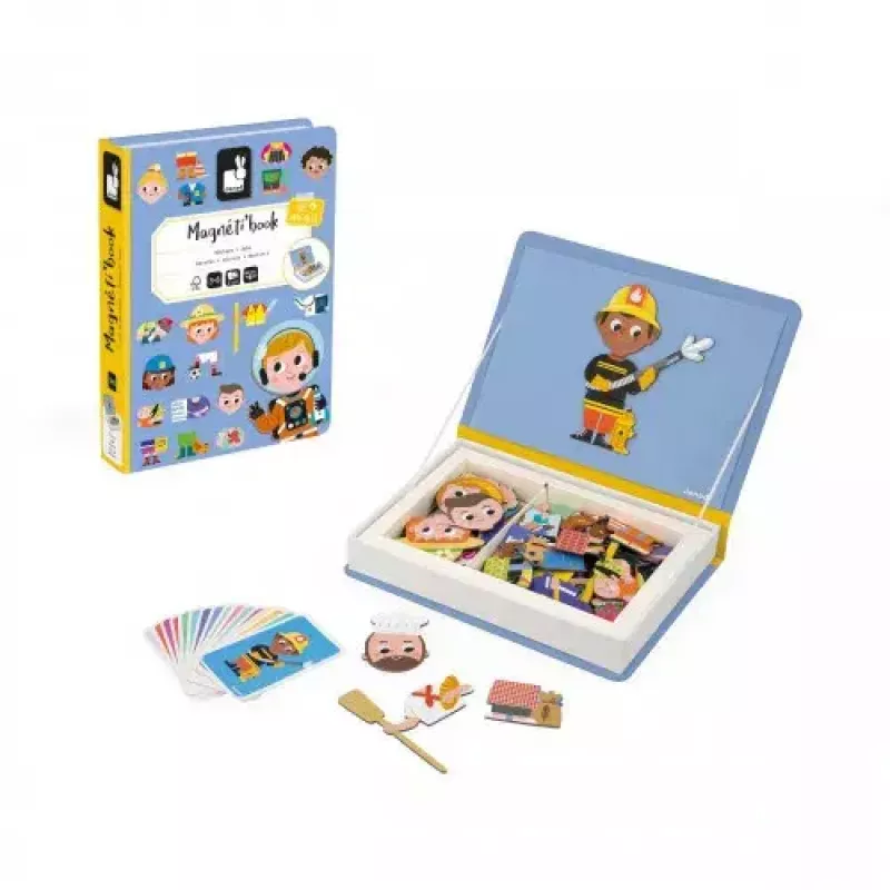 JANOD Magnetibook profesiones edad recomendada 3 a 6 años cartón azul