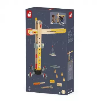 JANOD Grúa grande multicolor madera de haya 3-8 años