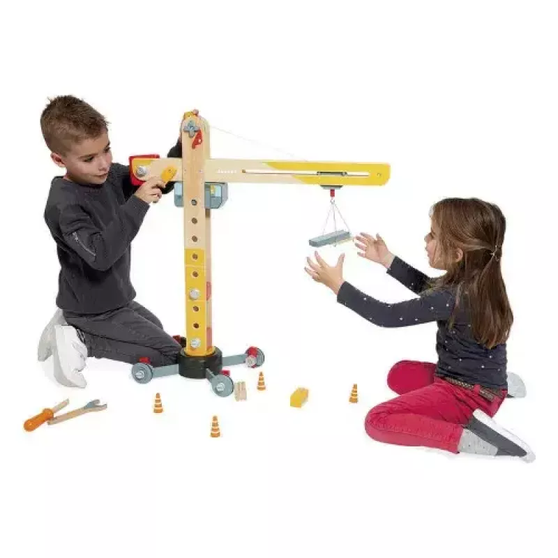 JANOD Grúa grande multicolor madera de haya 3-8 años
