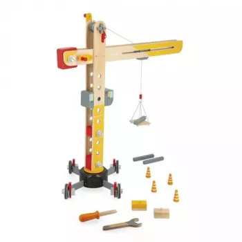 JANOD Grúa grande multicolor madera de haya 3-8 años