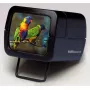 Proyector de diapositivas KAISER 2010 — compacto con aumento 3x, 75×105×60 mm, pila de 1,5 V