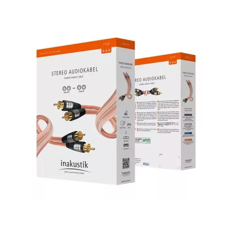 Cable de audio Inakustik 00304107 0,75 m RCA transparente