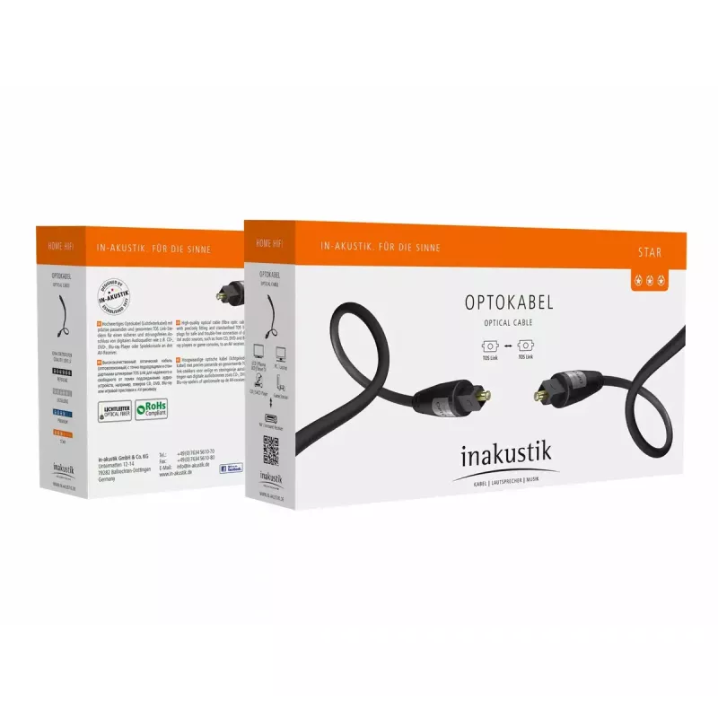 Cable de audio óptico TOSLINK in-akustik Star 1,5 m