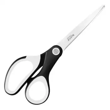 Tijeras Leitz WOW corte recto negro blanco