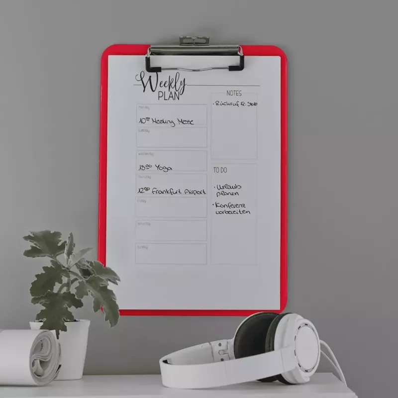 Portapapeles Leitz WOW A4 metal rojo 80 hojas