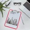 Portapapeles Leitz WOW A4 metal rojo 80 hojas