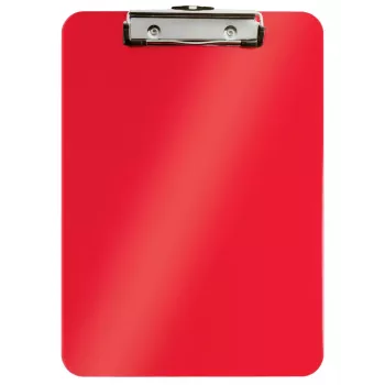 Portapapeles Leitz WOW A4 metal rojo 80 hojas