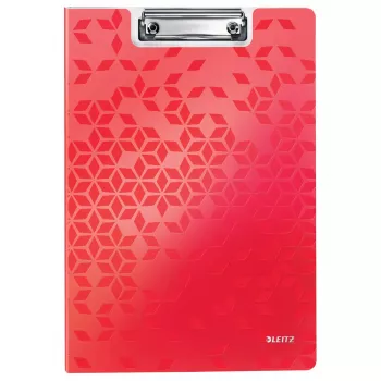 Portapapeles Leitz WOW A4 metal polyfoam rojo 75 hojas