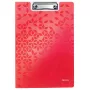 Portapapeles Leitz WOW A4 metal polyfoam rojo 75 hojas