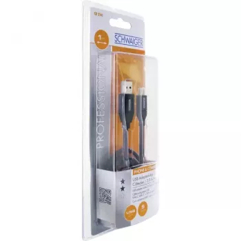 Cable USB Schwaiger CK 3141 USB 3.2 Gen 1 1m USB A USB C negro