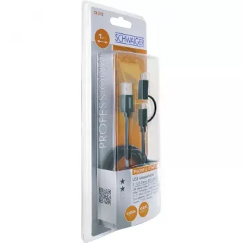 Cable USB Schwaiger CK 3112 USB 2.0 1m USB A Micro-USB B negro