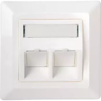 Toma de red Schwaiger NKSD2532 para 2x Keystone, blanco